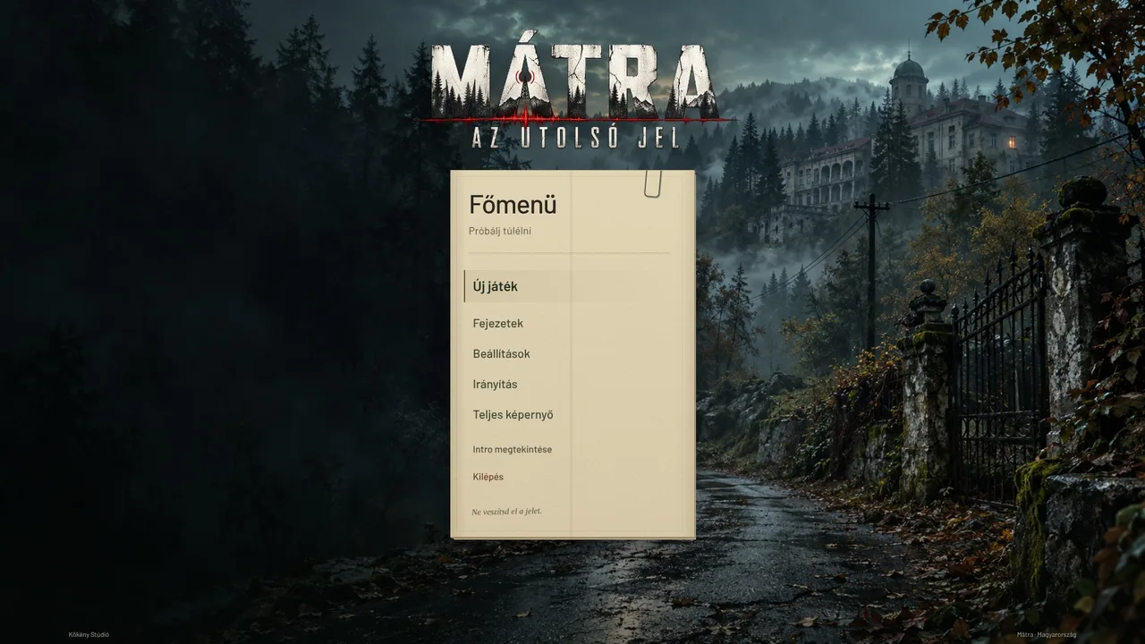 A demó főmenüje